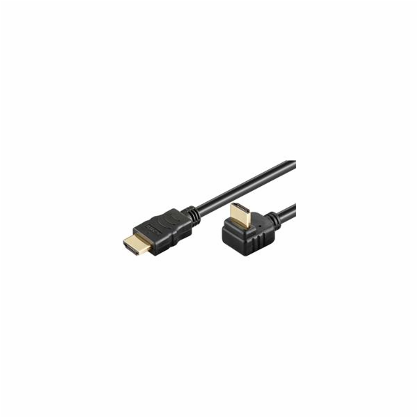 PremiumCord HDMI High Speed+Ethernet kabel, zlacený zahnu...