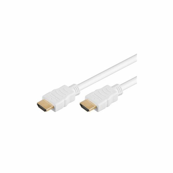 PremiumCord HDMI High Speed + Ethernet kabel,bílý, zlacen...