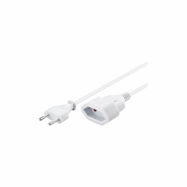 PREMIUMCORD Kabel síťový 230V, prodlužovací dvojvidlice,  3m