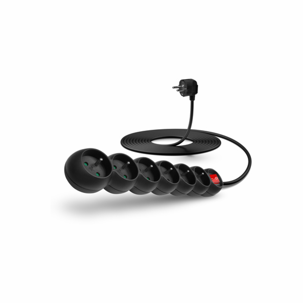 CONNECT IT prodlužovací kabel 230 V, 6 zásuvek, 3 m, s vy...