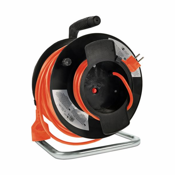 Solight prodlužovací přívod na bubnu, 1 zásuvka, 50m, ora...