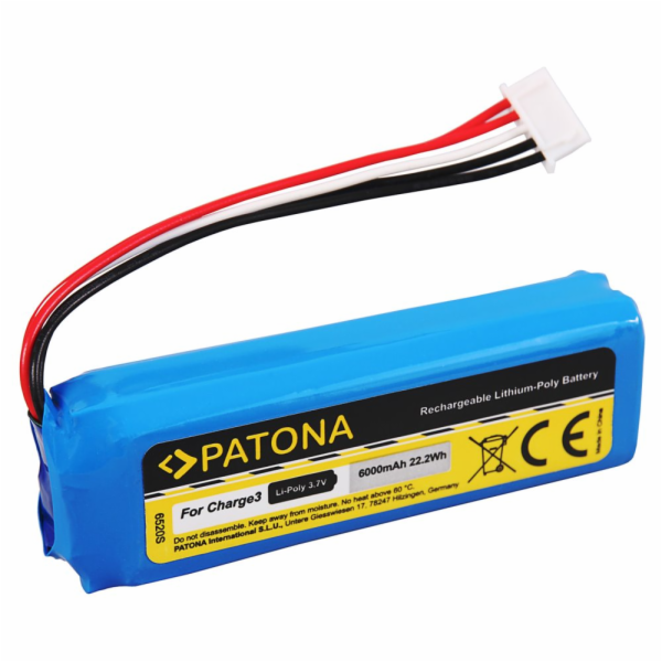 Patona PT6512 - JBL Charge 2+ 6000mAh 3,7V Li-Pol MLP9129...