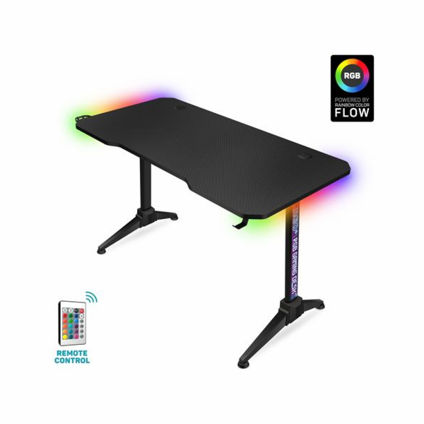 CONNECT IT NEO+ herní stůl s RGB podsvícením, ČERNÝ