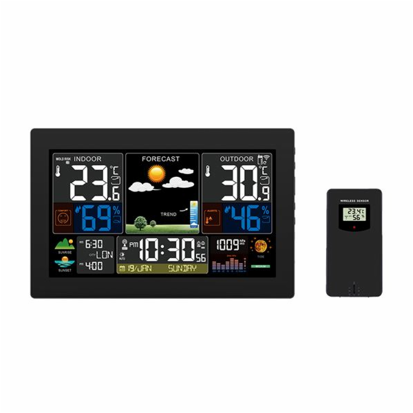 Solight meteostanice, XL barevný LCD, teplota, vlhkost, t...