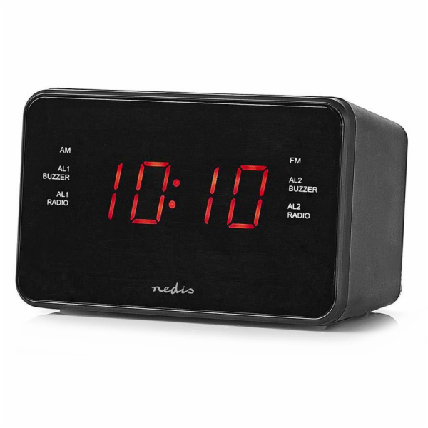 NEDIS digitální budík s rádiem/ LED displej/ 3,5 mm jack/...