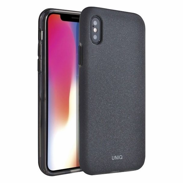 Uniq UNIQ pouzdro Lithos iPhone X / Xs black / uhlově černé