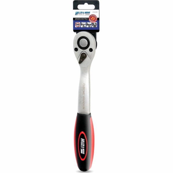 Ratchet Dedra 1/2, 72T, CRV 6140, zahnutá rukojeť ze dvou...