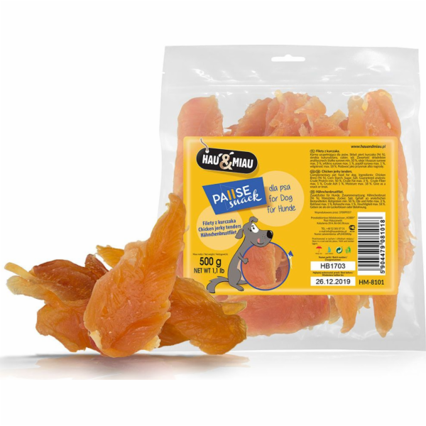 Hau Miau HM Psí pamlsek sušené kuřecí maso 94% 1/2 kg uni...