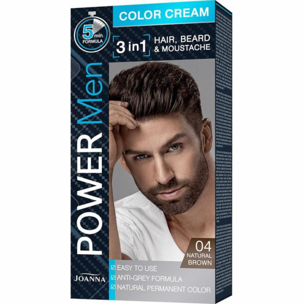 Joanna Power Men barva 3v1 č. 04 Natural Brown 100g