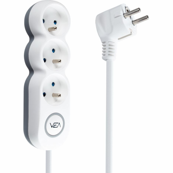 Libox LB0192 napájecí lišta, 3 zásuvky, 3 m, bílá (LB0192-3)