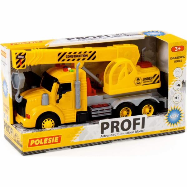 Polesie 86600 Profi motorový autojeřáb, žlutý, světlo, zv...