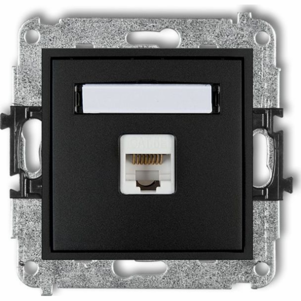 Karlik MINI Single computer socket 1xRJ45 cat.5e 8pin bla...