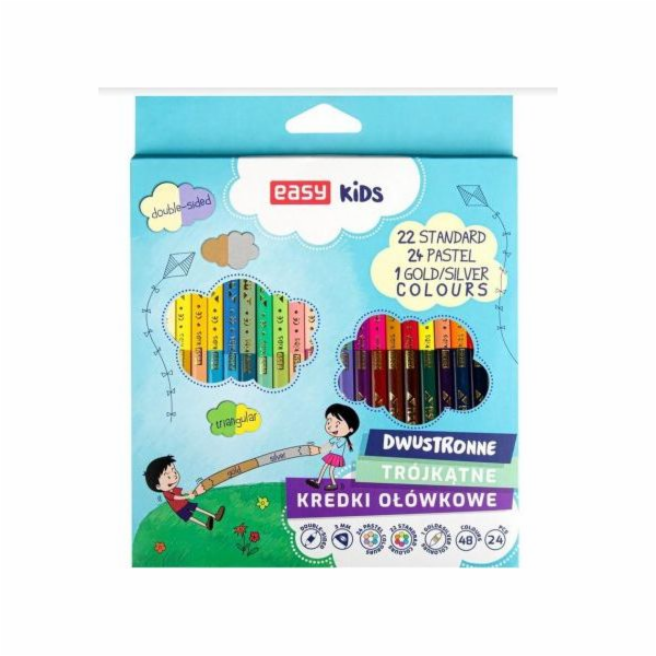 Easy S940191 Pastelky trojhranné oboustranné 24ks
