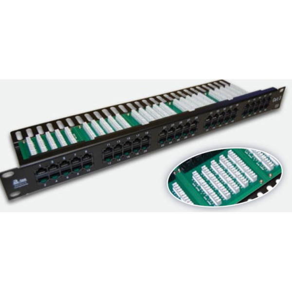 Alantec Telephone patch panel 25xRJ45 cat 3 1U - PK012