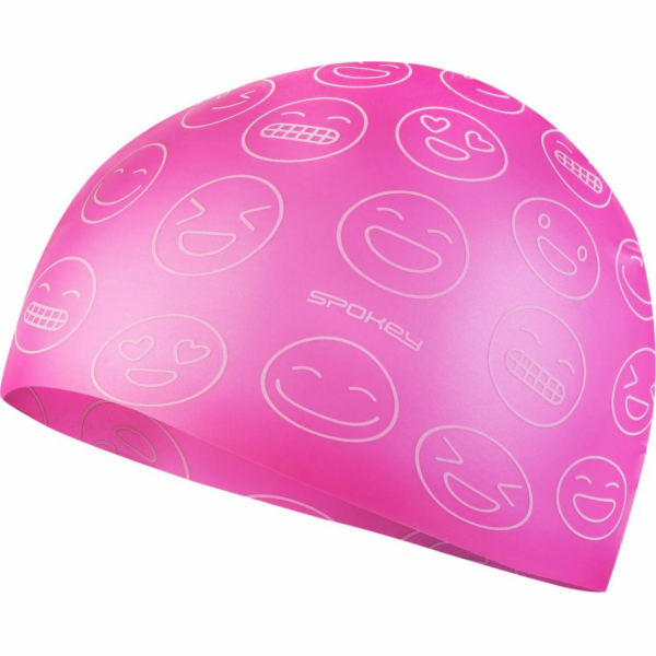 Spokey EMOJI Juniorská plavecká čepice, růžová