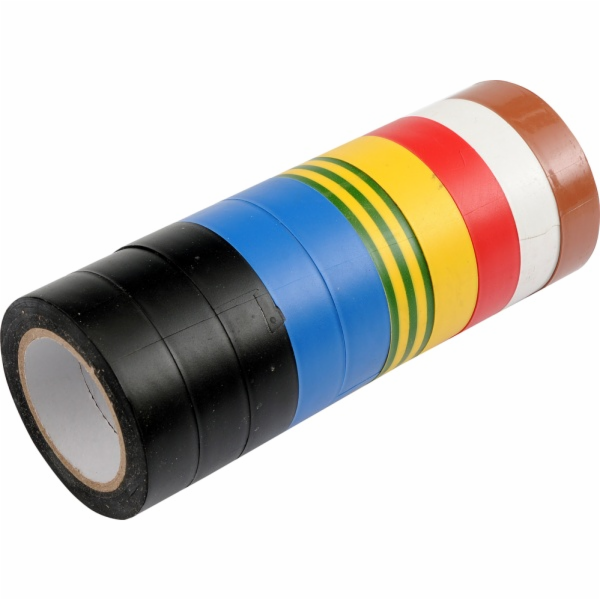 Izolační páska PVC 19mm / 20m barevný mix 10Ks