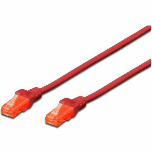 Digitus Patch Cable, CAT 6 UTP, AWG 26, měď, červený 1m