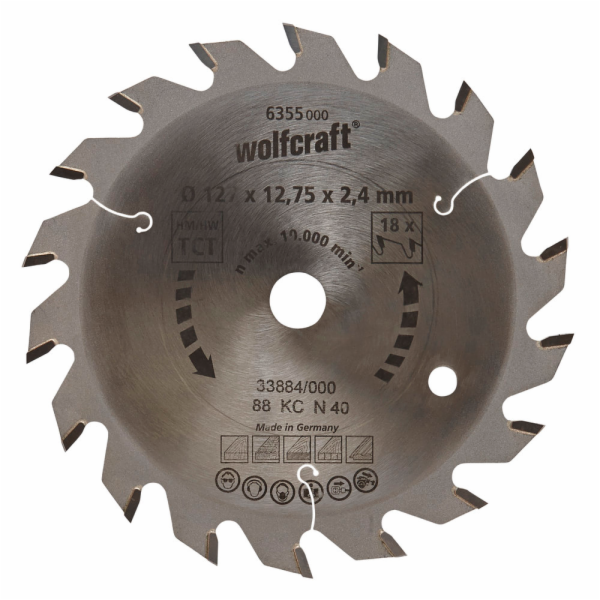 Wolfcraft 6355000 Průměr: 127 mm Počet zubů (na palec): 18