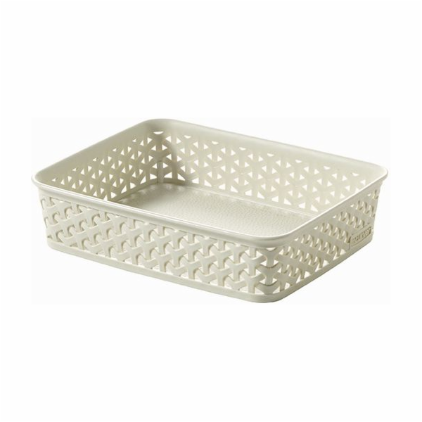 Košík RATTAN obdélník A5 krémový