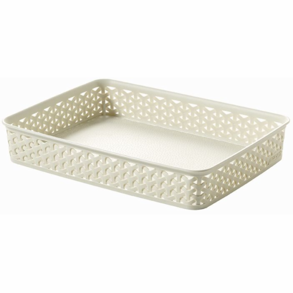 Košík RATTAN obdélník A4 krémový