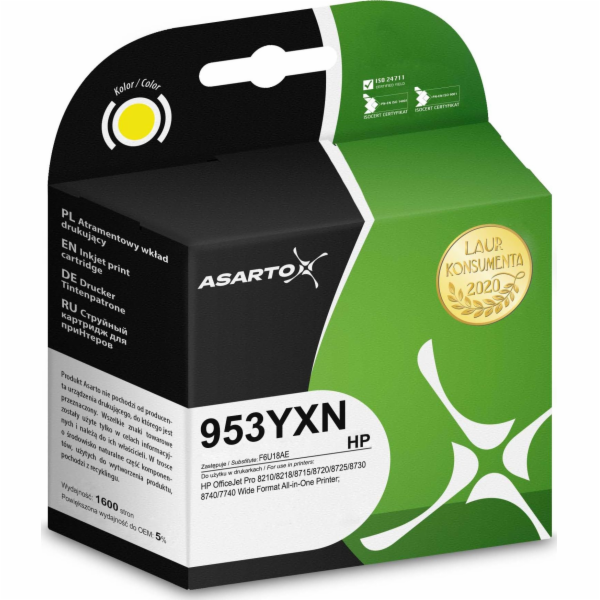 Inkoust Asarto Asarto pro HP 953YXN | F6U18AE | 1600 stra...