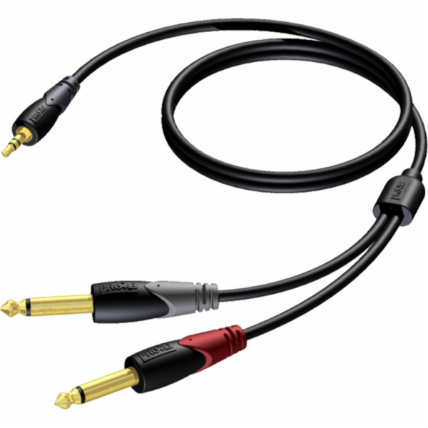 Kabel Procab Jack 3,5 mm - Jack 6,3 mm x2 3 m černý (CLA7...