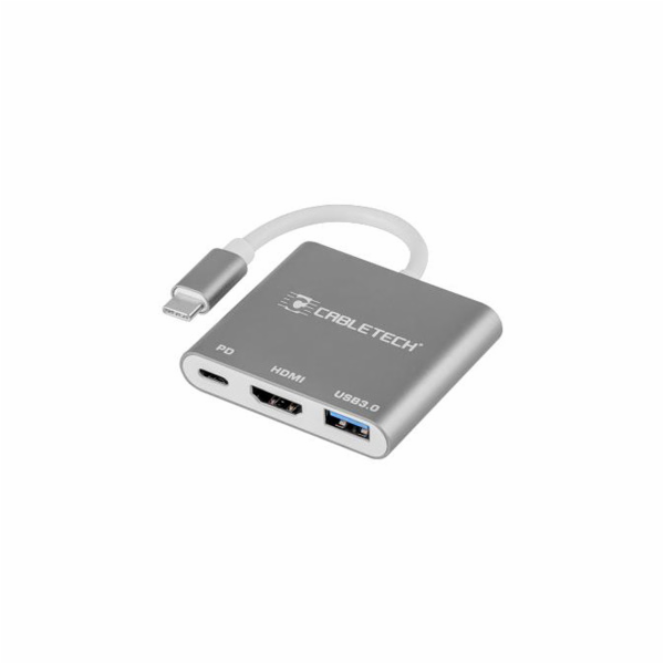 Adaptér CABLETECH USB C na HDMI 2.0, USB 3.0 ,C,A