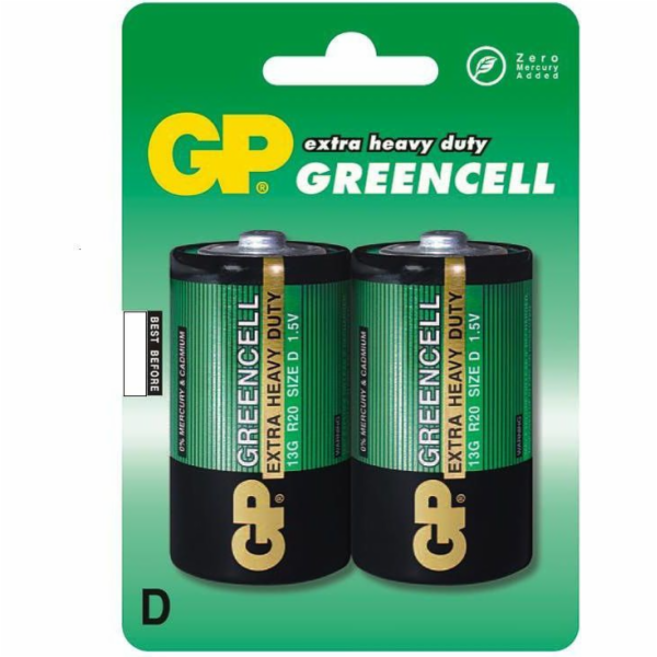 Baterie D (R20) Zn-Cl GP Greencell  2ks
