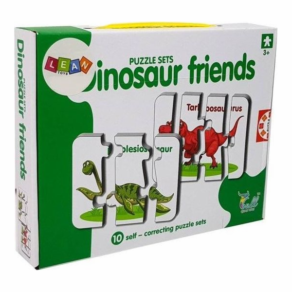 Vzdělávací puzzle LEANToys Dinosaur Friends 10 dílků