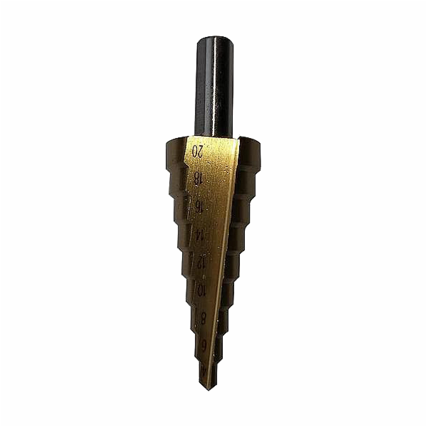 Vrták stupňovitý 04-20 mm TIN HSS ocel 4241 do kovu