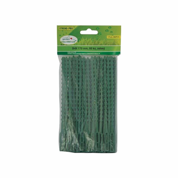 Pásek upínací na rostliny 17 cm 80 ks zelený