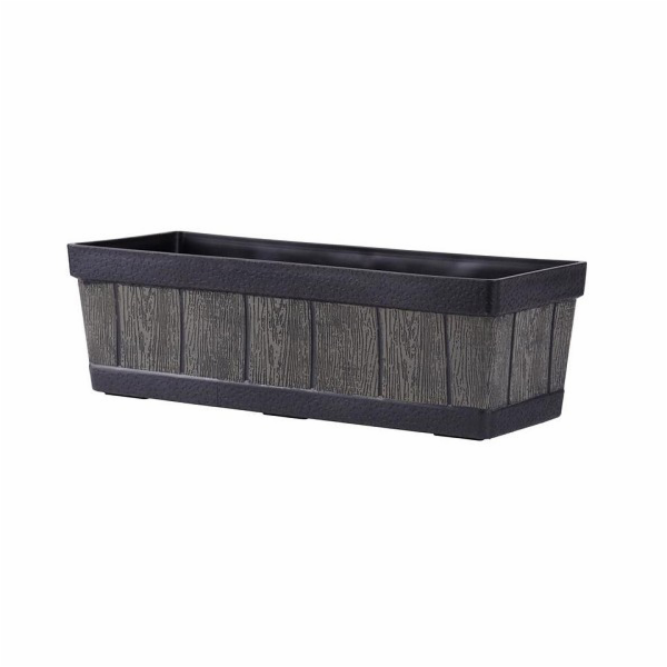 Truhlík 47 cm plast dřevěný efekt natural