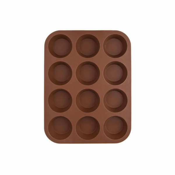 Forma na 12 ks muffinů silikon hnědá