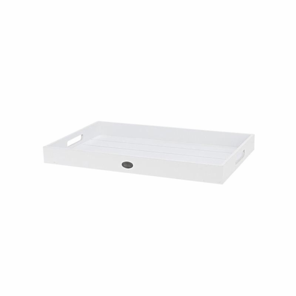 Tác servírovací bílý 34x20 cm dřevo