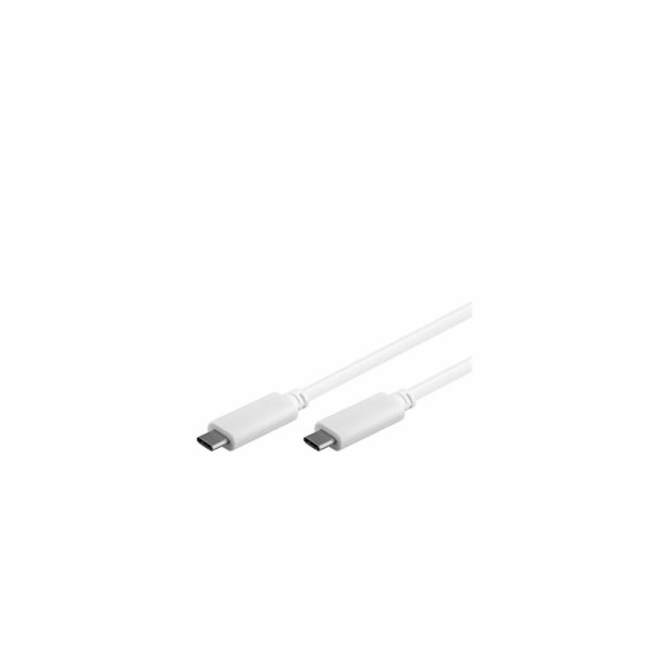 PremiumCord USB-C/male - USB-C/male, bílý, 1m