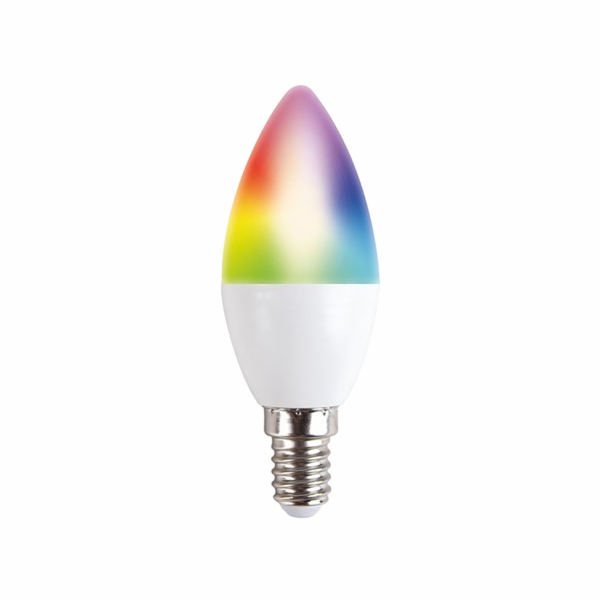 Solight LED SMART WIFI žárovka, svíčka, 5W, E14, RGB, 400lm