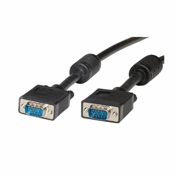 Kabel propojovací VGA HQ MD15HD-MD15HD, 10m, stíněný, s f...