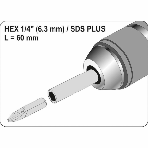 Yato SDS PLUS adaptér pro 1/4 bitu (YT-04690)