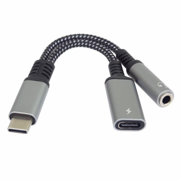 PremiumCord Redukce USB-C /3,5mm jack s DAC chipem + USB-...