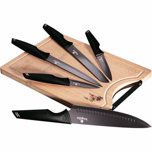 BerlingerHaus sada nožů s prkénkem 6ks BH-2708 Black Rose