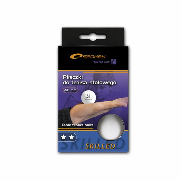 Spokey SKILLED ** Pingpongové míčky, 6 ks, bílé