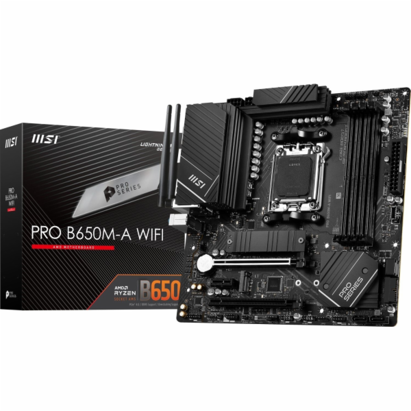 MSI MB Sc AM5 PRO B650M-A WIFI, AMD B650, 4xDDR5, 1xDP, 1...