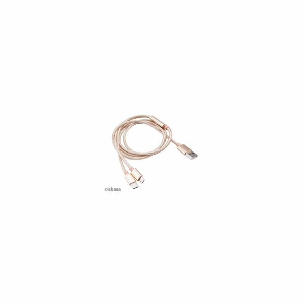 AKASA kabel 2v1 USB Type-A na Micro-B a USB Type-C, 120cm...