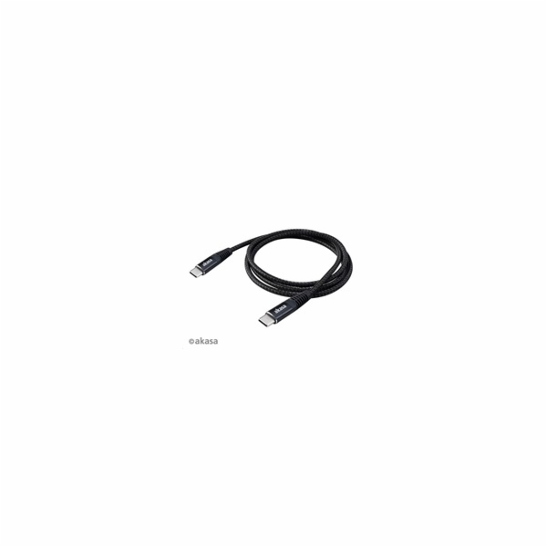 AKASA kabel napájecí Type-C na Type-C, 100W, 1m,  černá
