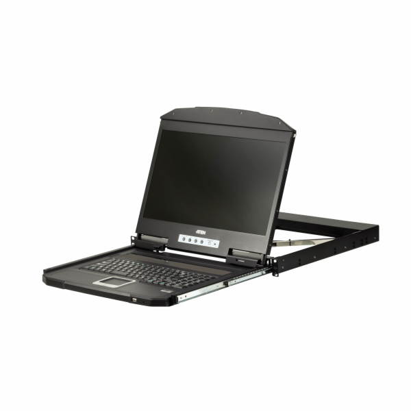 Aten 1U Ultra Short Depth Single Rail WideScreen LCD Cons...