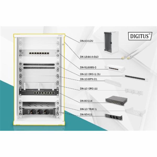 Digitus "Síťová sada - 254 mm (10") - 12U, 312 x 300 mm (...
