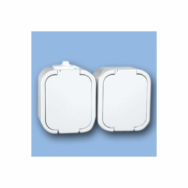 Instalační zásuvka dvojitá GNT-6 IP44 bílá