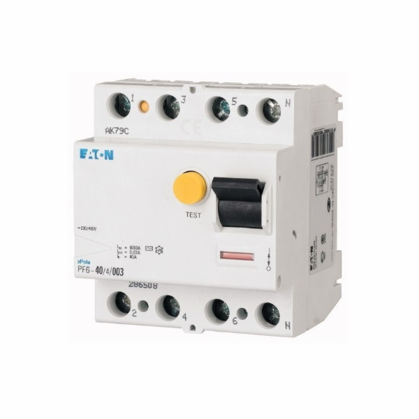 Proudový chránič Eaton 40A 4P 30mA PF6