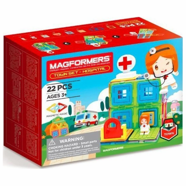 Sada magnetických bloků City - Hospital 22 prvků