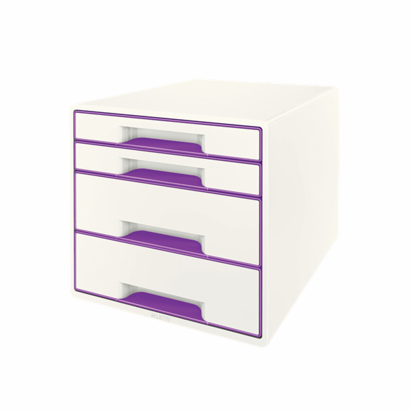 LEITZ Zásuvkový box  WOW CUBE, 4 zásuvky, purpurová